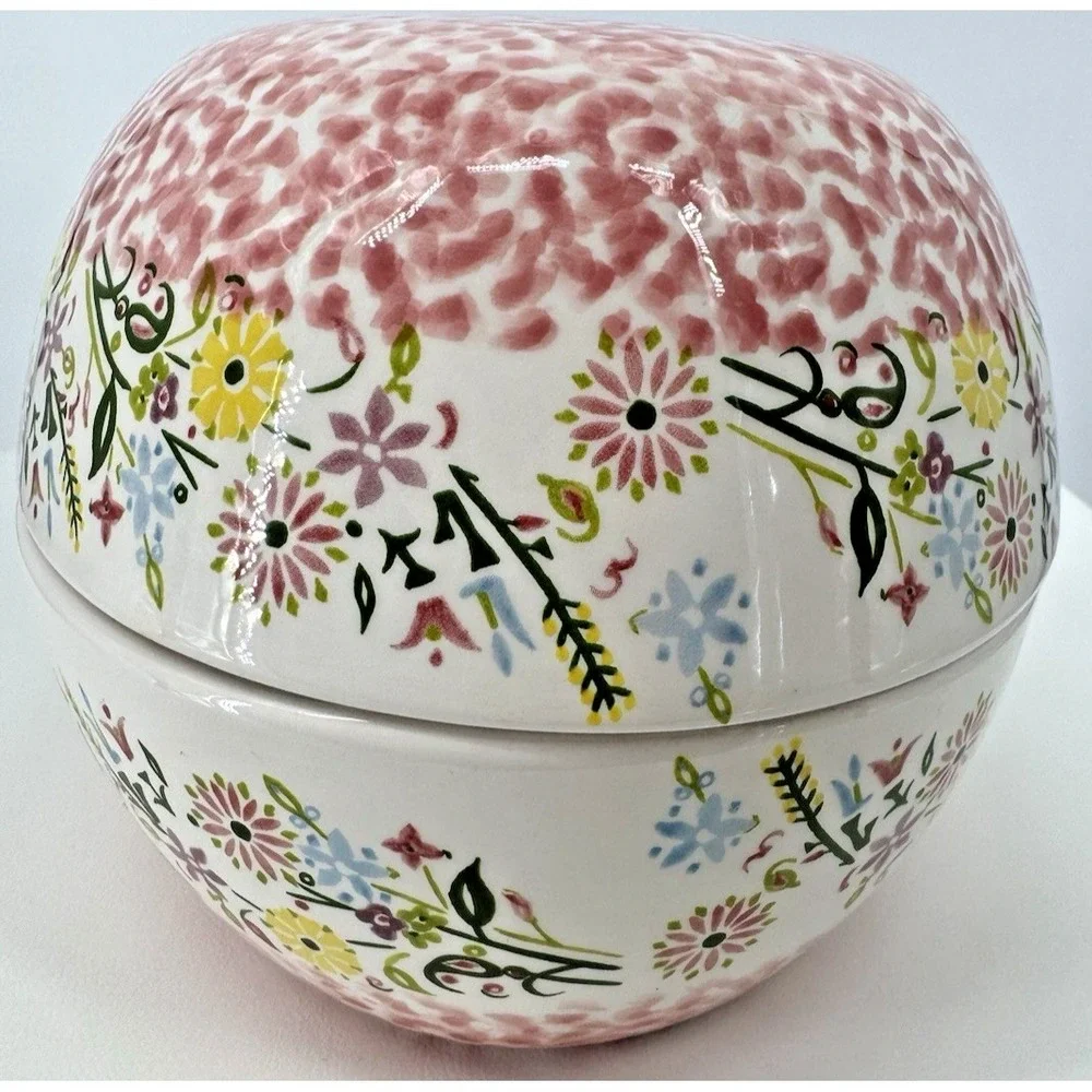 Temptations Presentable Ovenware Covered Casserole Dish Floral Pink